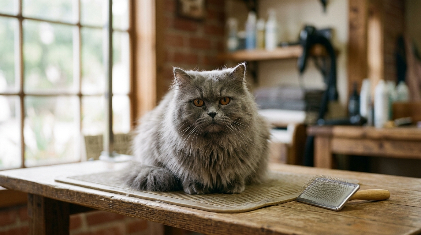 Cat grooming — Long-haired Persian